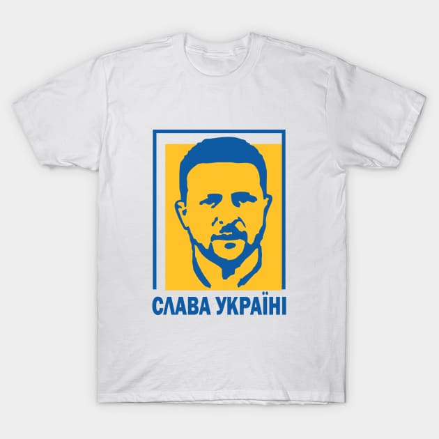 Ukraine President Zelensky slava ukraini T-Shirt by raaak